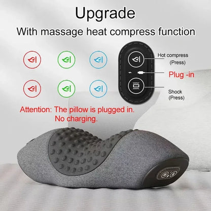 Oreiller masseur de cou électrique civière cervicale chauffage Vibration Massage dos Traction orthopédique oreillers de couchage soutien