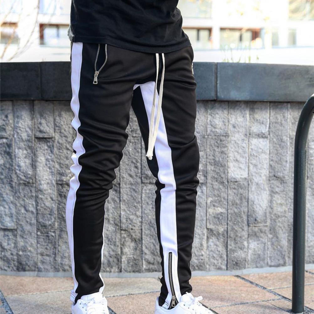 Pantalon de Survêtement Homme — Skinny | Taille Élastique & Cordon | Fermeture Éclair Latérale | Style Hip Hop | 5 Coloris | M–2XL