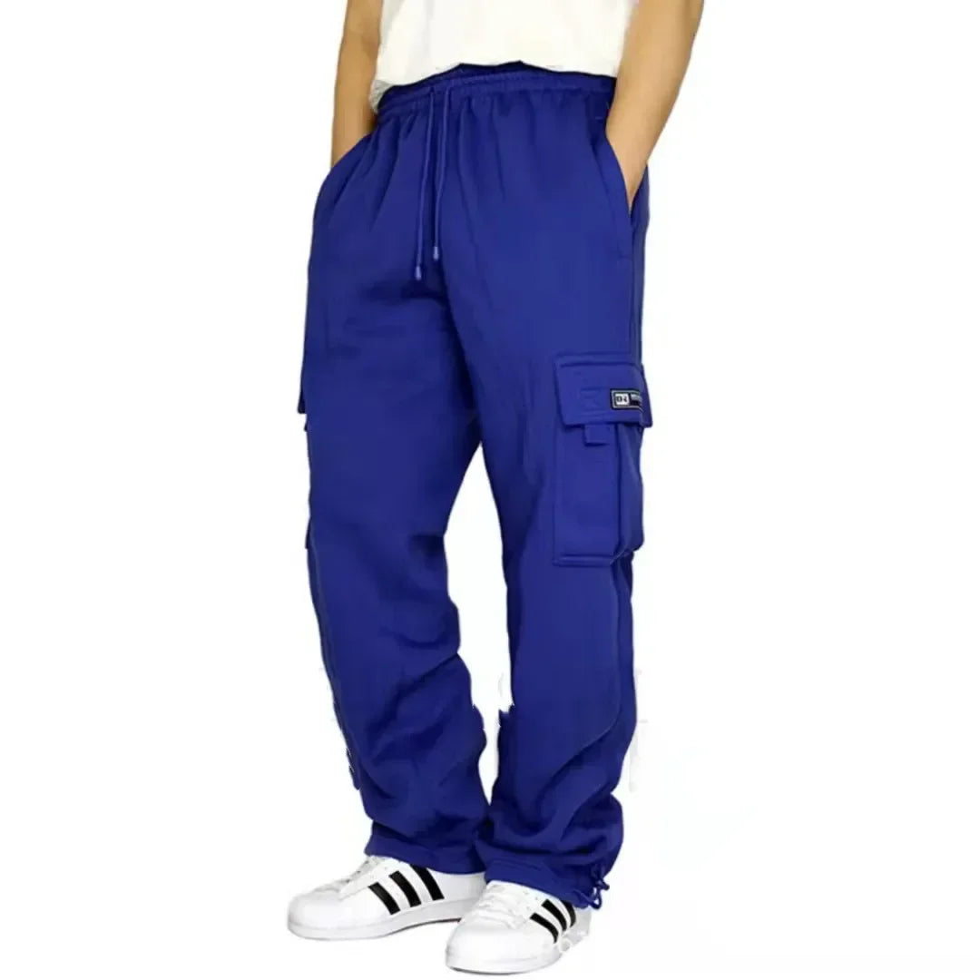 Pantalon décontracté pour homme 2026 – Survêtement uni multi-poches pour homme, automne-hiver, coupe oversize