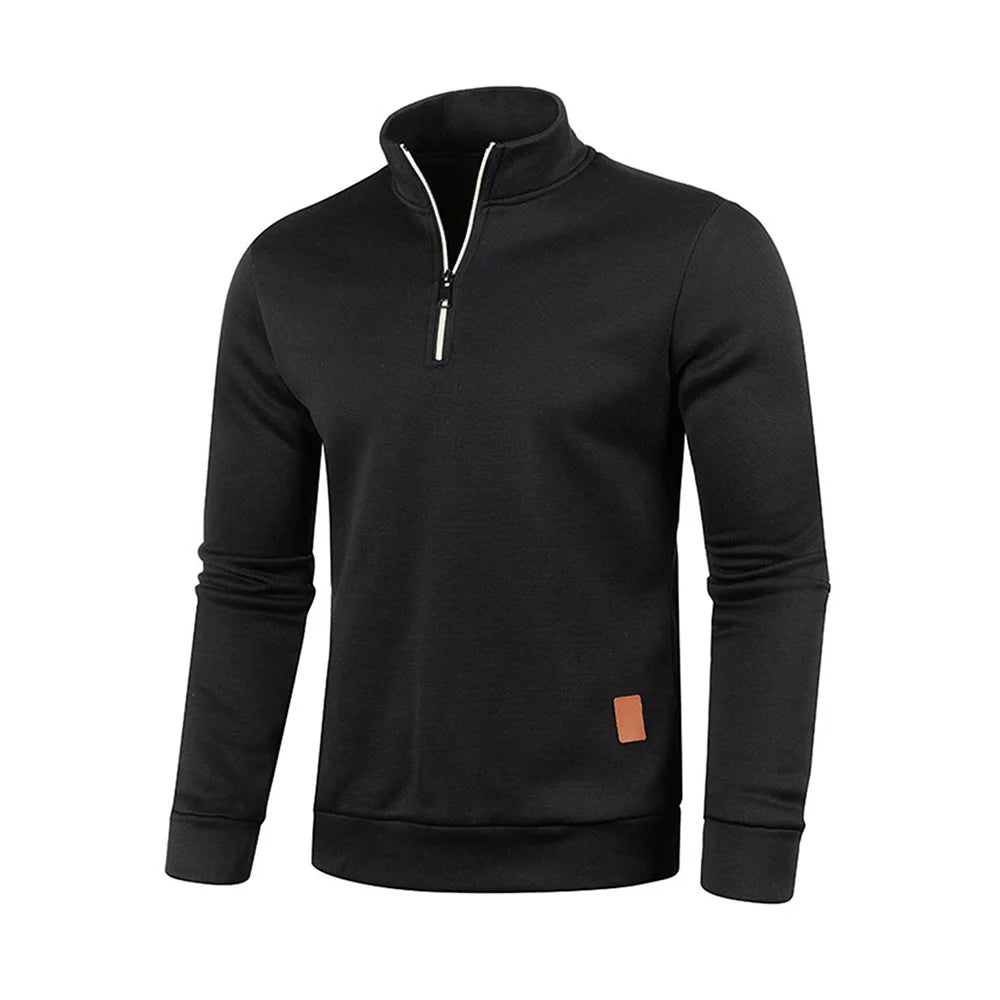 Pull Col Roulé Homme — Demi-Fermeture Éclair | Polyester Tricoté | Couleur Unie | Printemps Automne | 6 Coloris | M à 4XL
