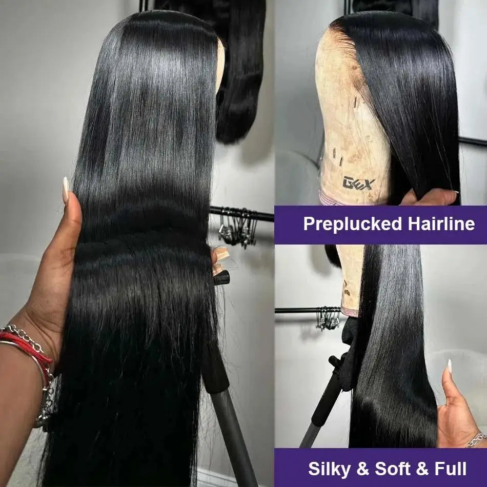 Perruque Cheveux Humains Lace Front HD — 13x4 / 13x6 / 5x5 | Densité 250% | 16-42 Pouces | Sans Colle