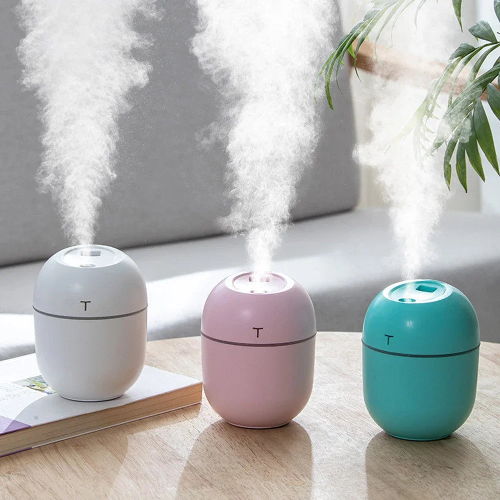 Mini Humidificateur Ultrasonique 220ml — Veilleuse LED, 2 Modes de Brume & Arrêt Auto 3,5h