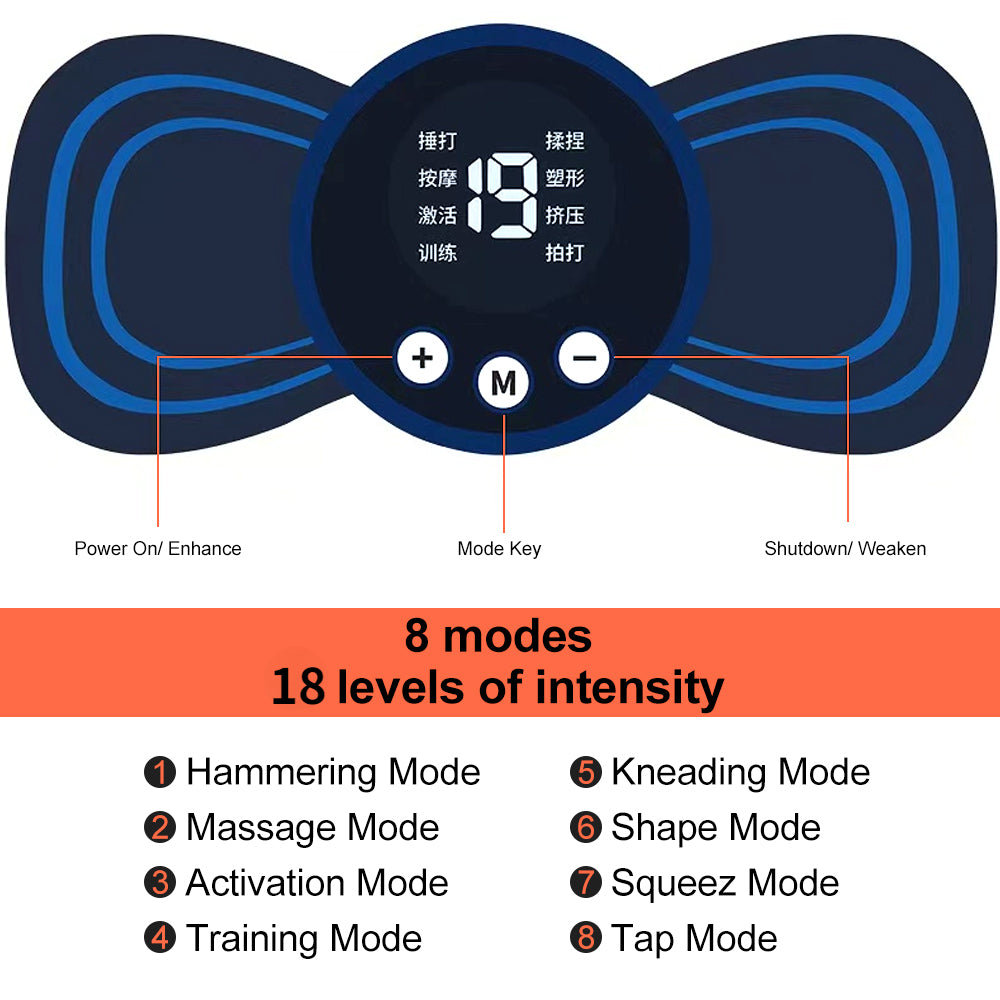 Masseur de cou EMS, Mini Patch de soulagement de la douleur musculaire du dos Cervical, tapis stimulateur, outil de soins de santé Portable pour les jambes et le corps