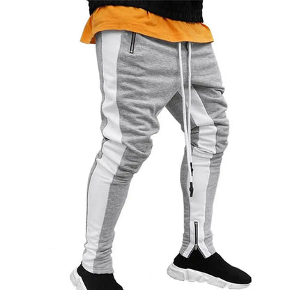 Pantalon de Survêtement Homme — Skinny | Taille Élastique & Cordon | Fermeture Éclair Latérale | Style Hip Hop | 5 Coloris | M–2XL