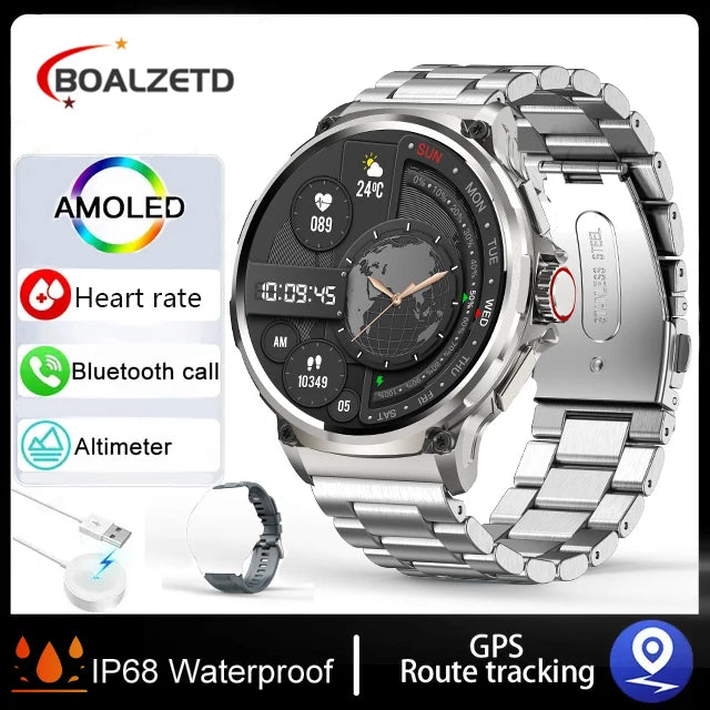 Montre Connectée Homme BOALZETD V69 — AMOLED 1,85", Batterie 710 mAh, GPS, IP67, 100+ Sports, 6 Coloris | TechNova X