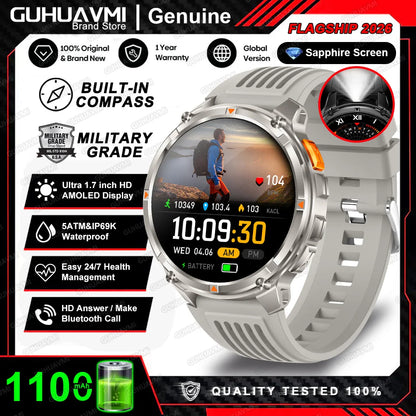 Smartwatch GPS GUHUAVMI T-Rex3 Pro 2026 — AMOLED 1,7", 1100mAh, 10 ATM, 100+ Sports, 15 Variantes