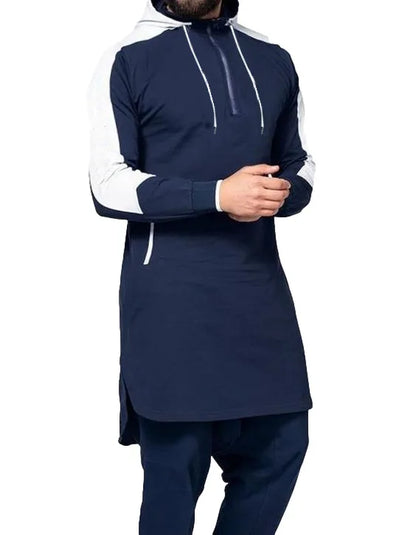 Sweat Zippé Homme Col Rond — Coupe Large, Manches Longues | Printemps-Automne