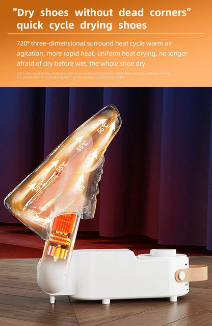 Sèche-Chaussures Intelligent 150W — Minuterie, Séchage Rapide, Désodorisant & Stérilisant