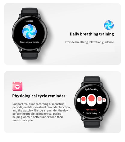 Smartwatch LIGE 2025 — Bluetooth 5.3, Écran 1,39", Santé 24h, IP68