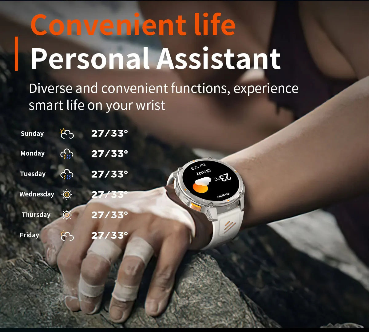 Smartwatch GPS GUHUAVMI T-Rex3 Pro 2026 — AMOLED 1,7", Batterie 1100mAh, 10 ATM, 100+ Modes Sport
