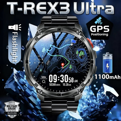 Smartwatch GUHUAVMI HT33 — AMOLED Saphir 1,7", Batterie 1100mAh, 100+ Sports, IP68