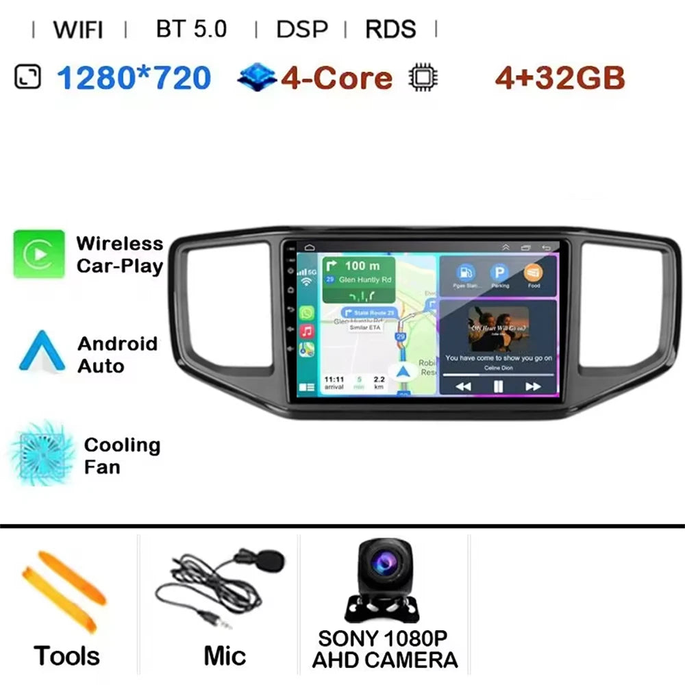 Android 15 pour Volkswagen Amarok 1 2016 - 2020 Navigation GPS Sans Fil Carplay Auto Autoradio Multimédia 4G Wifi NON 2DIN