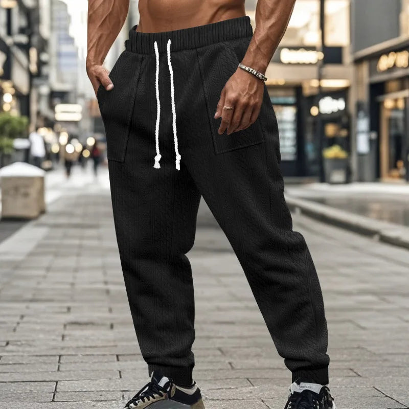 Pantalon de Jogging Homme Couleur Unie — Style Américain | Coupe Ample | Cordon de Serrage | Poches | 5 Coloris | S–XXXL