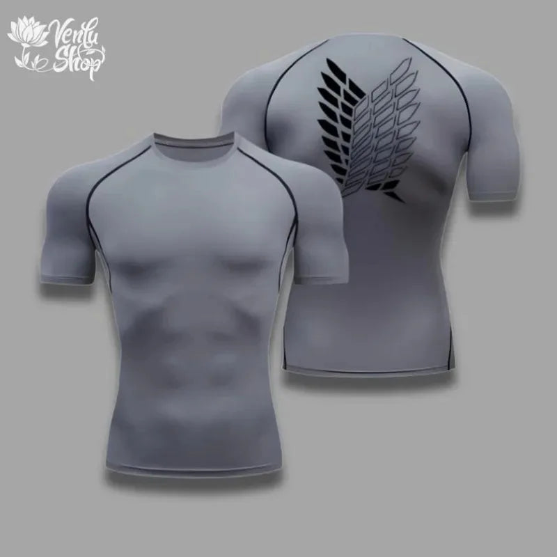 T-shirt Sport Homme — Séchage Rapide | Haute Élasticité | Style Anime | Fitness & Musculation | 3 Coloris | S à XXXL