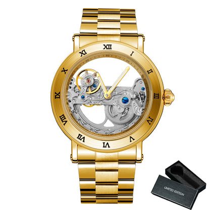 Montre Mécanique Automatique Squelette FORSINING FS134 — Aiguilles Lumineuses, Bracelet Cuir ou Acier