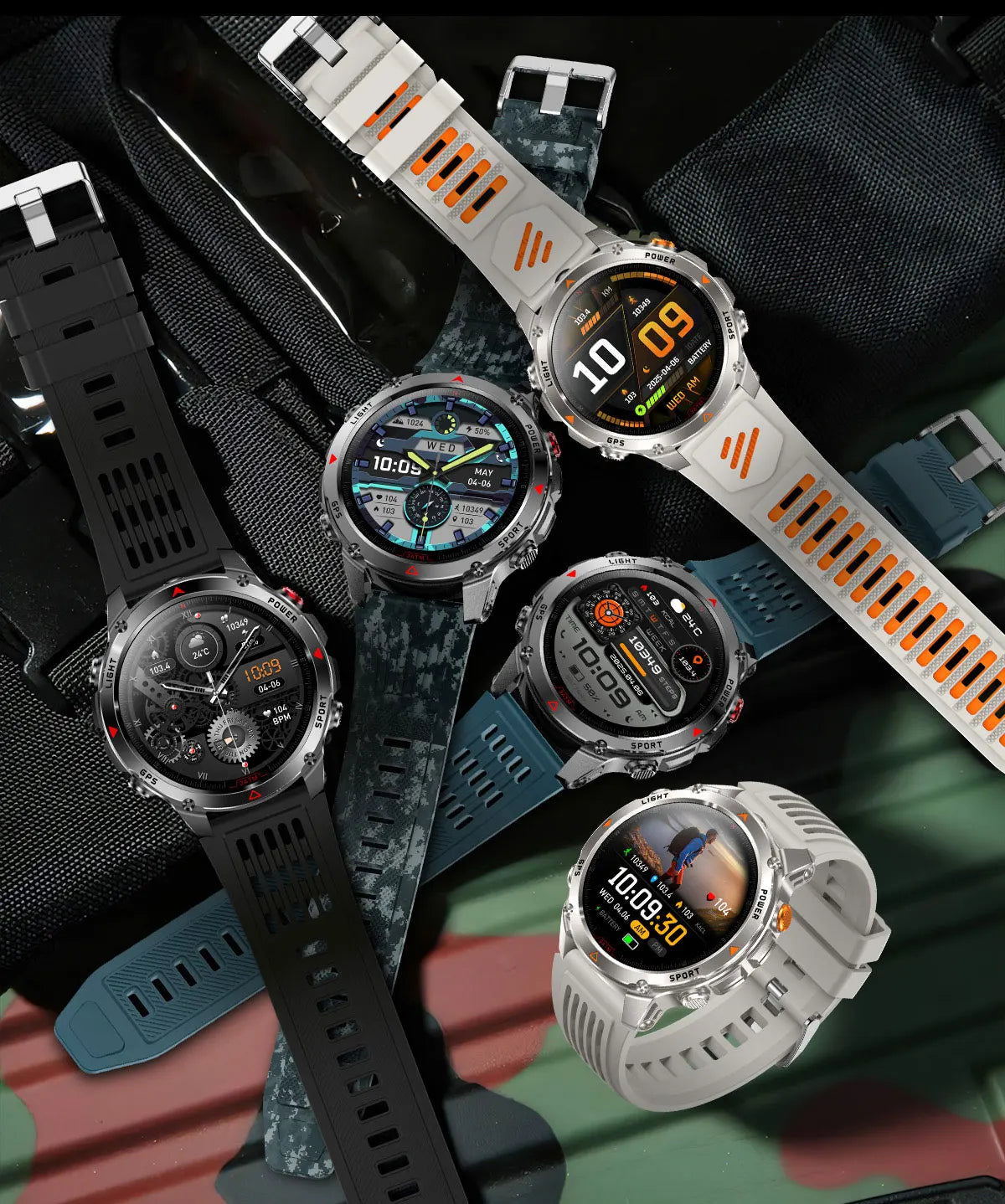 Smartwatch GUHUAVMI HT33 — AMOLED Saphir 1,7", Batterie 1100mAh, 100+ Sports, IP68