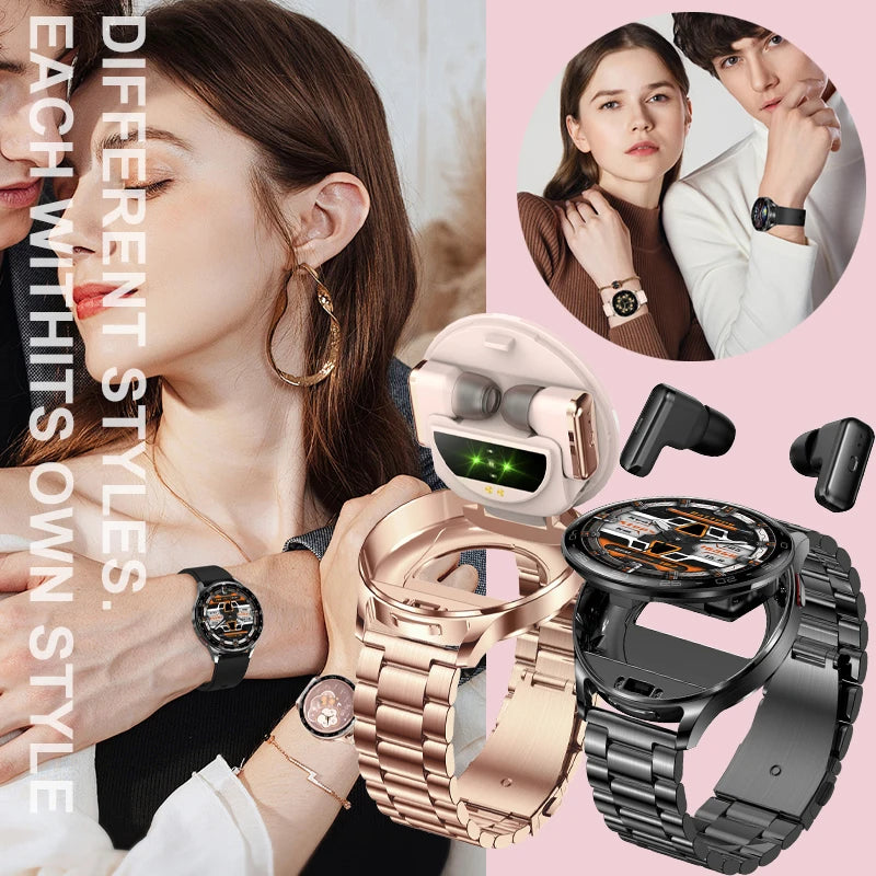 Smartwatch 2-en-1 DAORKOW T97 — Écouteurs TWS Intégrés, Écran 1,39" HD, Bluetooth 5.2, Étanche