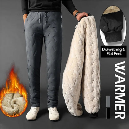 Pantalon Survêtement Thermique Homme — Laine d'Agneau | Imperméable Coupe-Vent | Slim | Automne Hiver