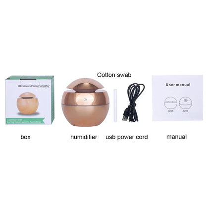 Diffuseur Arôme USB 130ml — Humidificateur Ultrasonique & Lumière LED 7 Couleurs