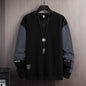 Sweat-shirt Col Rond Homme — Coupe Ample | Motif Patchwork | Sans Capuche | 4 Saisons | 3 Coloris | Asian M à 5XL