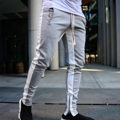 Viser de survêtement skinny pour hommes, pantalons de jogging à fermeture éclair latérale, survêtements Hip Hop Sportedly, pantalons de sport FJpouvez-vous ms, proximité Wstring