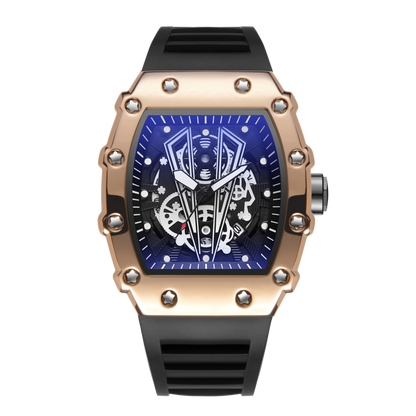 Montre Homme Quartz WLISTH — Cadran Squelette, Bracelet Silicone, 3 ATM, Style Sport Luxe