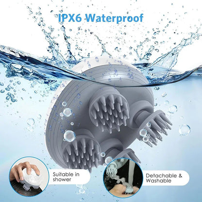 Masseur Électrique Cuir Chevelu Windaily — 4 Têtes, 3 Modes, IPX6 & Rechargeable