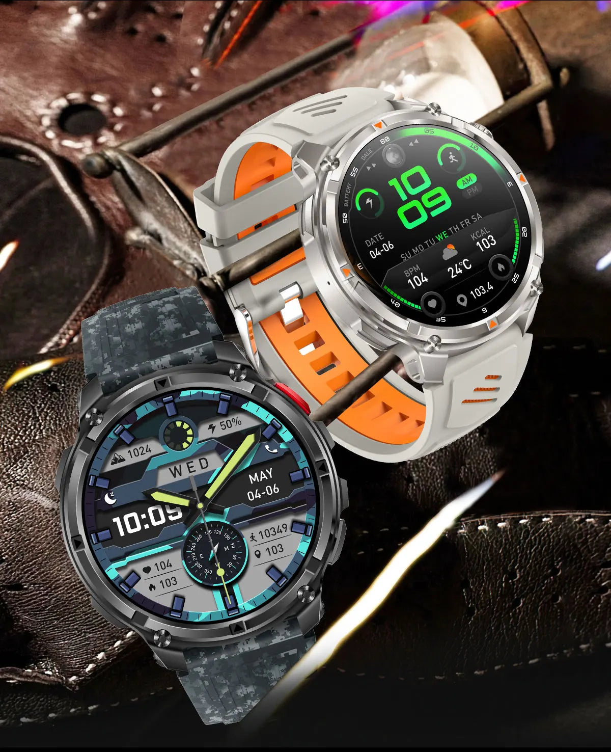 Smartwatch GPS GUHUAVMI T-Rex3 Pro 2026 — AMOLED 1,7", Batterie 1100mAh, 10 ATM, 100+ Modes Sport