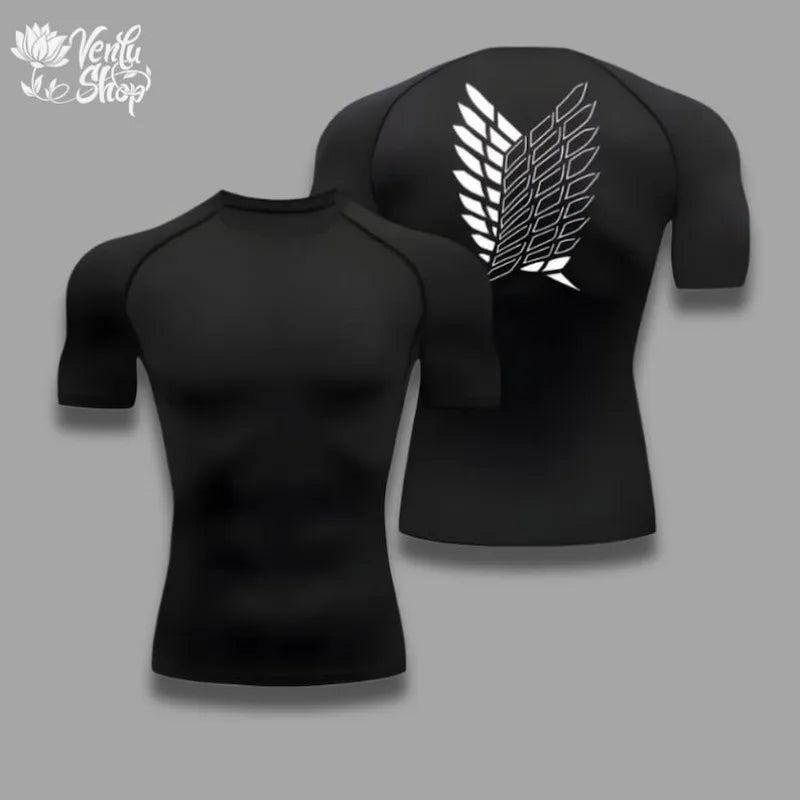 T-shirt de sport absorbant la transpiration pour homme, à séchage rapide, haute élasticité, style Anime, idéal pour le fitness et la musculation