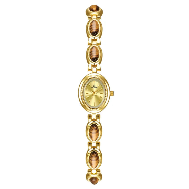 Montre Quartz Femme Bracelet Élégant — Boîtier Ovale 24 mm, Acier Inoxydable, Verre Hardlex, 3 ATM, 16 Coloris | TechNova X