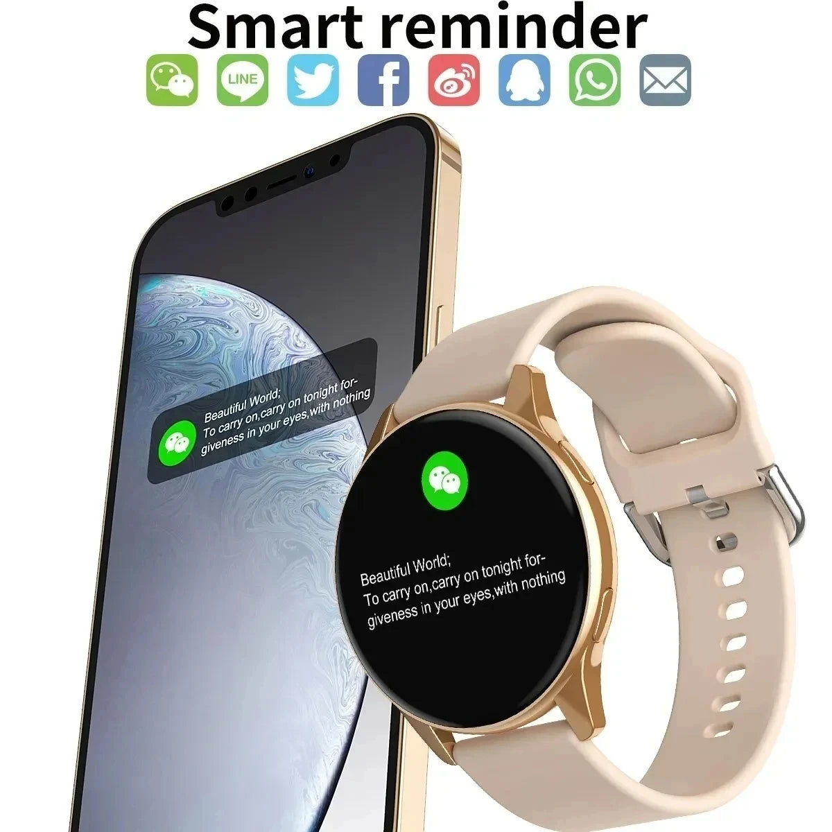 Smartwatch LIGE 0392 — Bluetooth 5.0, Appels, IP68, Charge Magnétique, Cadran Personnalisable