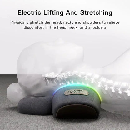 Masseur électrique pour le cou, oreiller cervical chauffant avec interrupteur, soutien du sommeil et du cou, soins de la colonne vertébrale