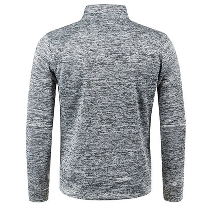 Pull à col roulé avec fermeture éclair pour homme, sweat-shirt d'extérieur, pull à demi-fermeture éclair, vêtements solides, PVD, printemps, automne