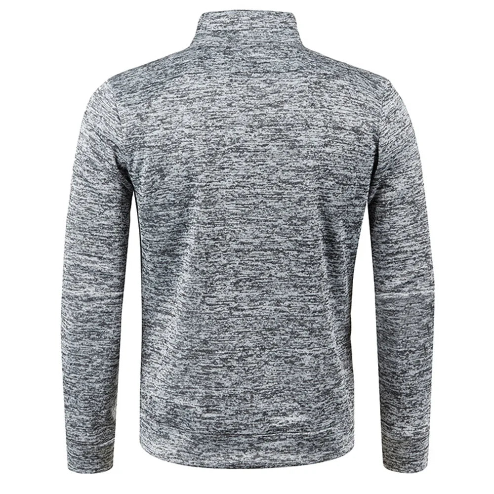 Pull Col Roulé Homme — Demi-Fermeture Éclair | Polyester Tricoté | Couleur Unie | Printemps Automne | 6 Coloris | M à 4XL