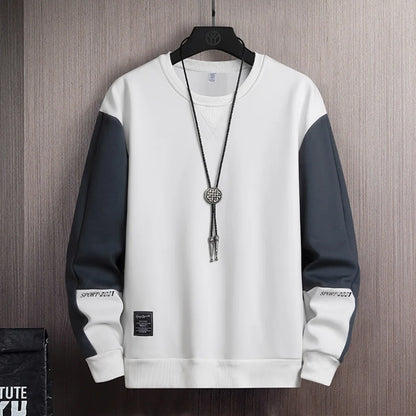 Sweat-shirt Col Rond Homme — Coupe Ample | Motif Patchwork | Sans Capuche | 4 Saisons | 3 Coloris | Asian M à 5XL