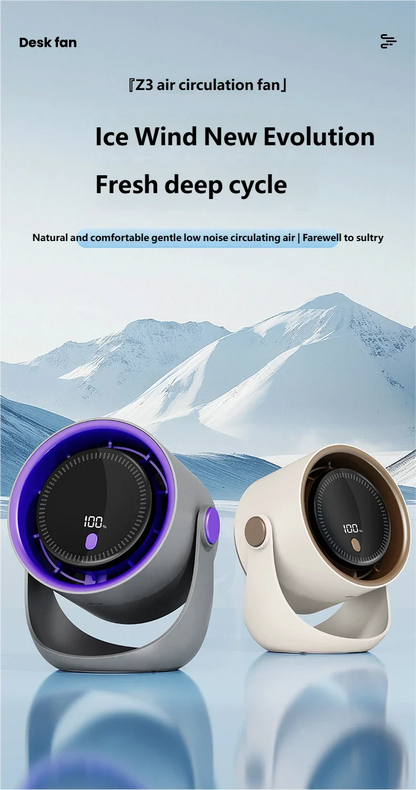 Ventilateur Mural Sans Perçage USB — Silencieux, Rechargeable & Circulation d'Air 360°