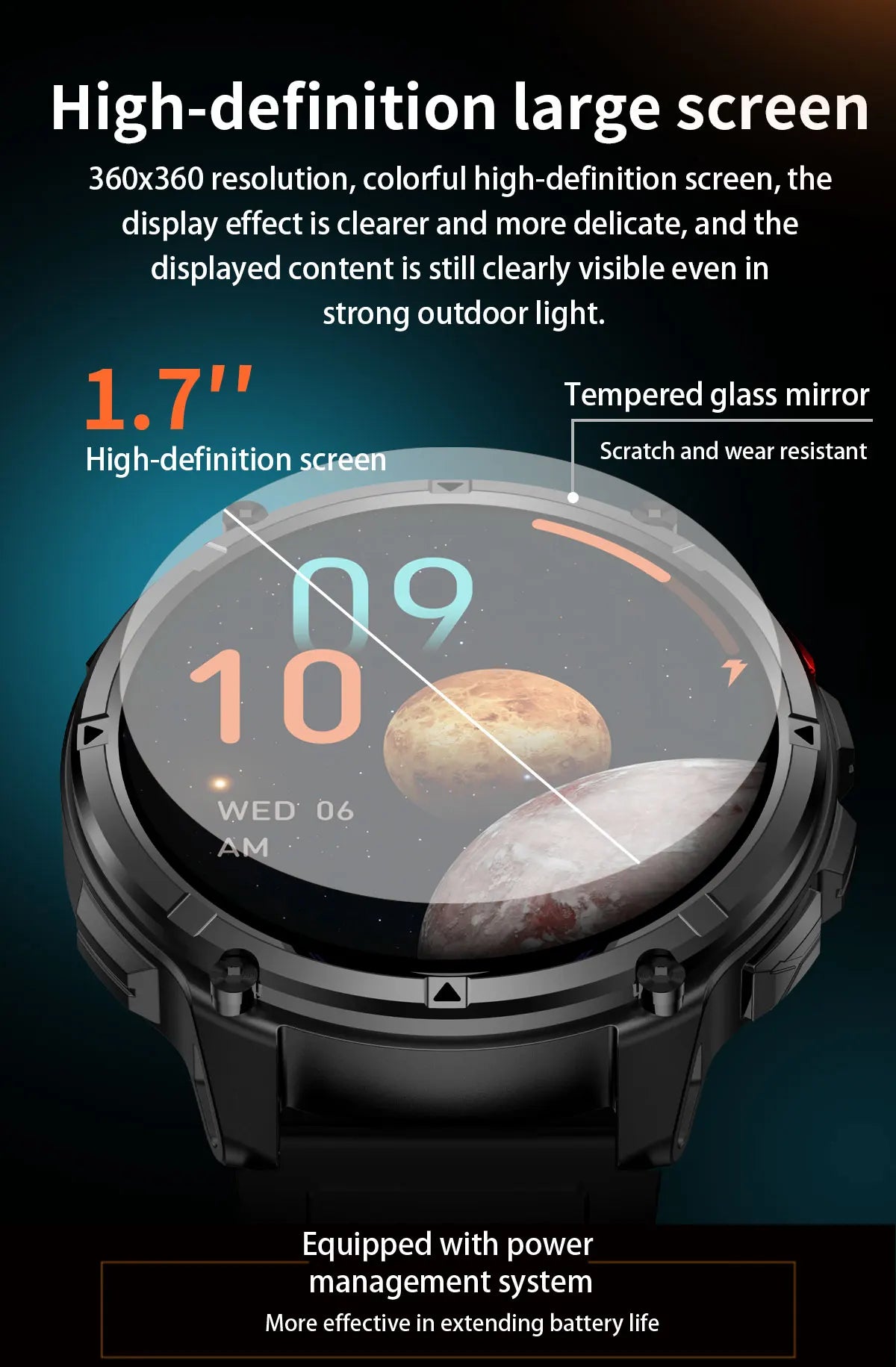 Smartwatch GPS GUHUAVMI T-Rex3 Pro 2026 — AMOLED 1,7", Batterie 1100mAh, 10 ATM, 100+ Modes Sport