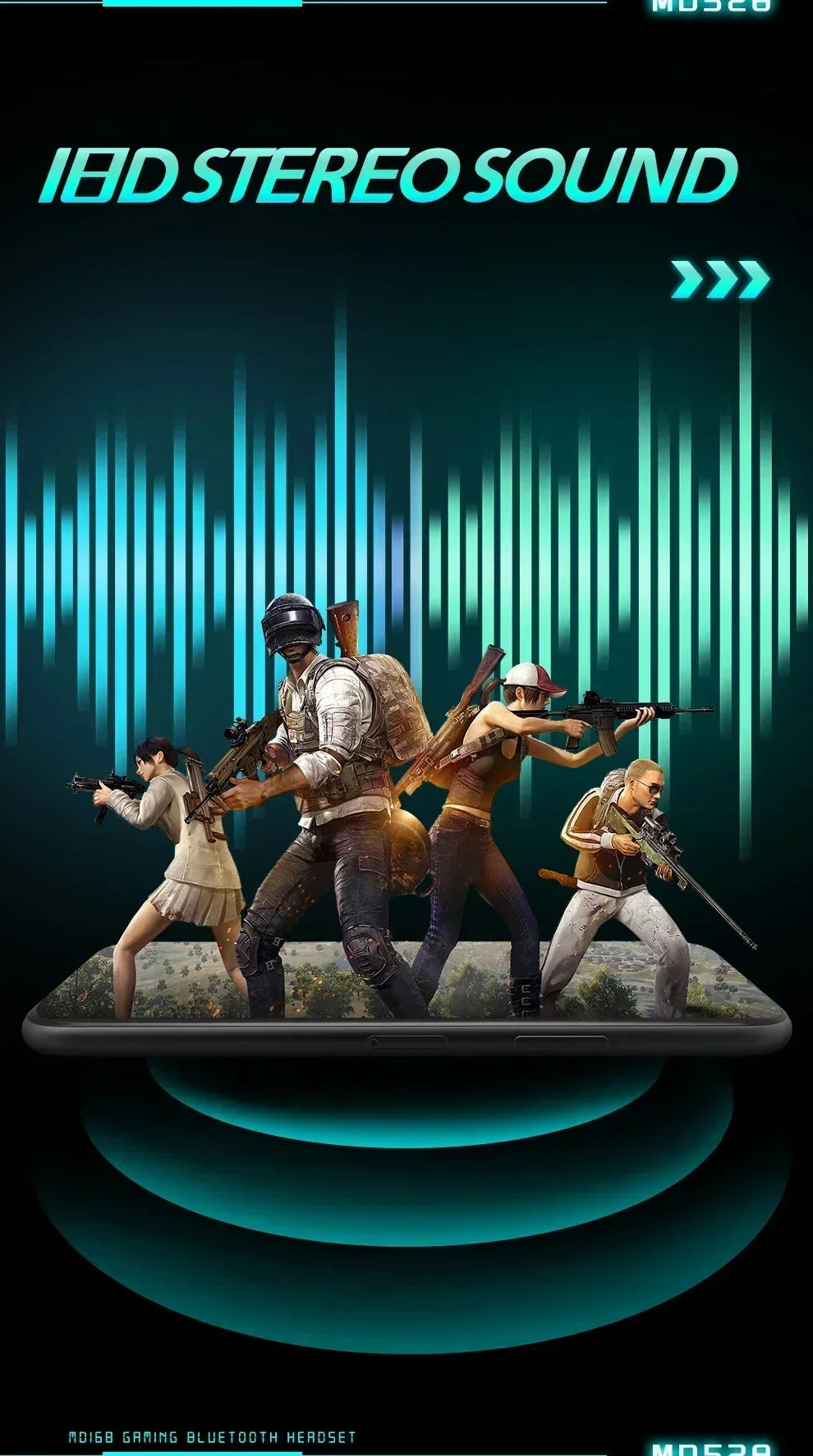 Premium TWS Bluetooth Wireless Sports Earphones Dual Ear Sleep In-Ear Md538 Mini Painless Call Noise Cancellation Slim Headset