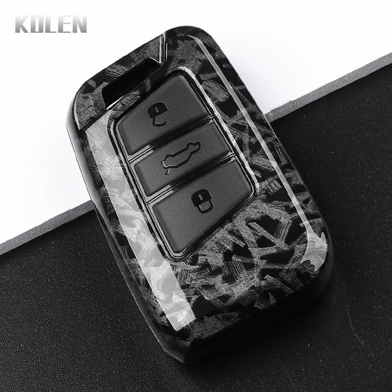Housse de clé de voiture en Fiber de carbone ABS, pour Volkswagen VW Magotan Passat B8 Golf pour Skoda Superb A7, coque de haute qualité