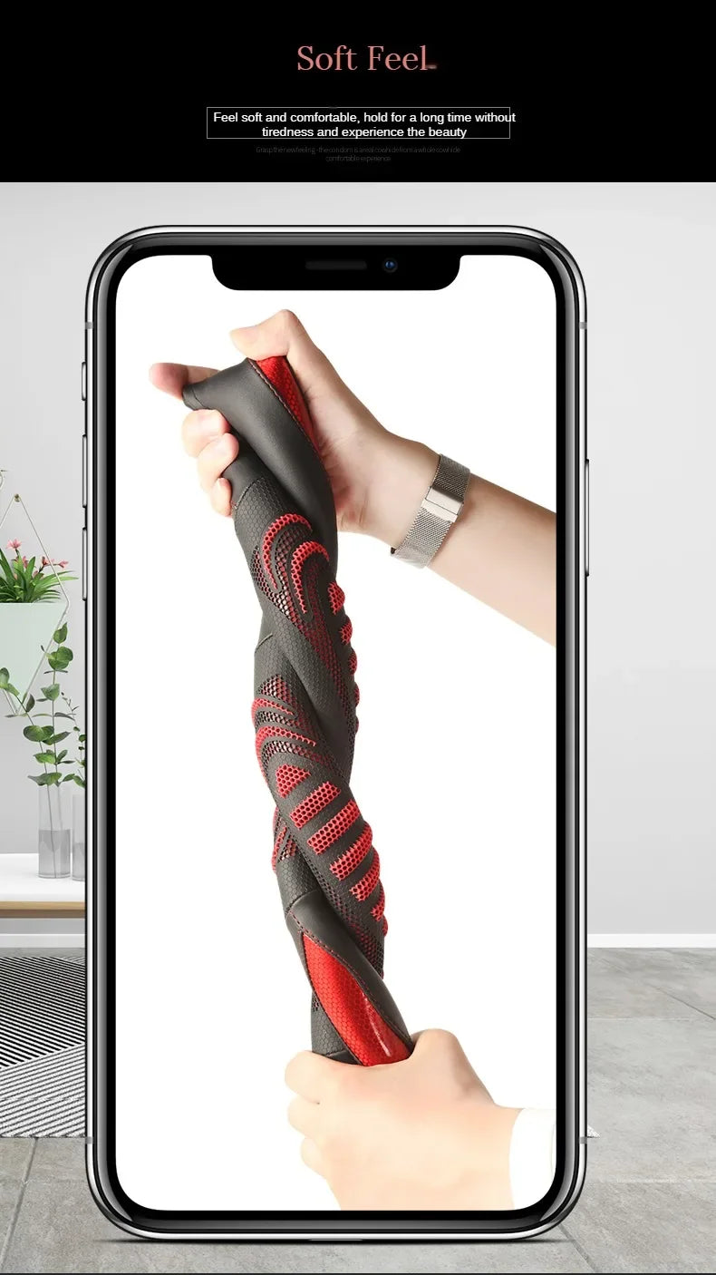 Housse de volant de voiture en nid d'abeille tridimensionnel, housse en cuir Durable avec doublure antidérapante universelle 14.5-15 pouces