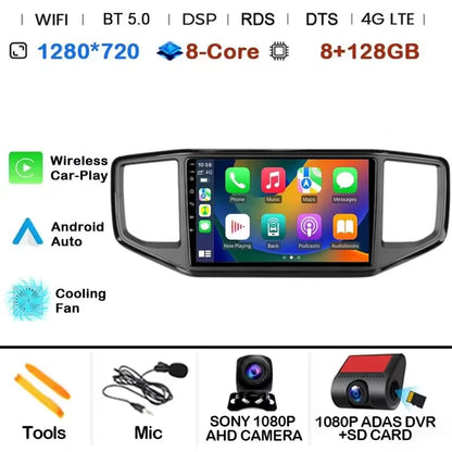 Android 15 pour Volkswagen Amarok 1 2016 - 2020 Navigation GPS Sans Fil Carplay Auto Autoradio Multimédia 4G Wifi NON 2DIN