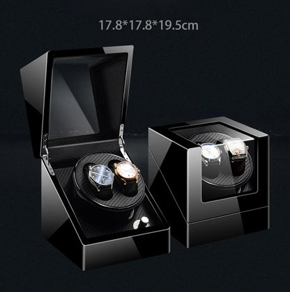 Remontoir de Montre IBBETON — Fibre de Carbone & Bois, Moteur Mabuchi Silencieux, LED