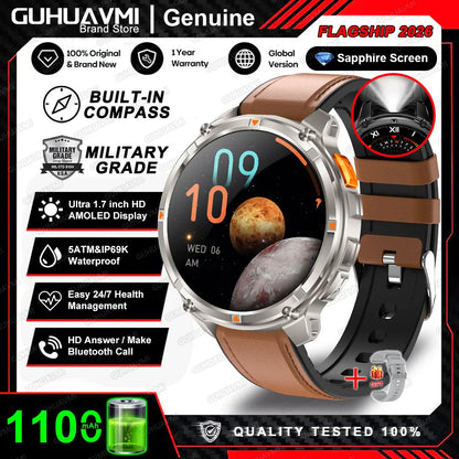 Smartwatch GPS GUHUAVMI T-Rex3 Pro 2026 — AMOLED 1,7", 1100mAh, 10 ATM, 100+ Sports, 15 Variantes