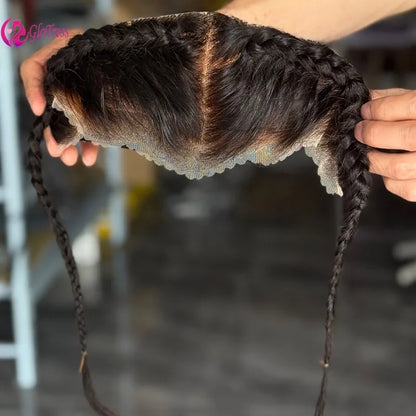 Frontal Dentelle 13x4 Cheveux Humains Remy Brésiliens GloTress — Bouclé, Nœuds Blanch is, Partie Centrale, 10-22 Pouces | TechNova X