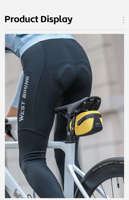 WEST BIKING – sac de selle de vélo Portable, léger 0,8 l, sac arrière de vélo, sac à outils de sport Durable, accessoires de vélo de route et vtt