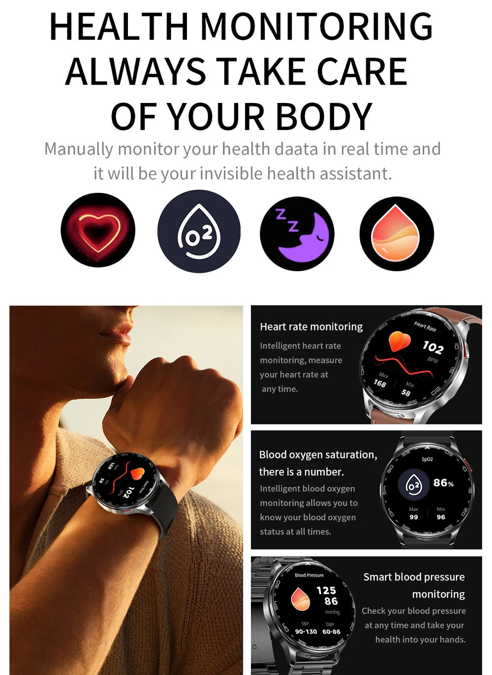 Montre Connectée 2-en-1 avec Écouteurs TWS Intégrés — Écran 1,39", IP67, BT 5.0, Suivi Santé Complet, 3 Coloris | TechNova X