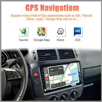 Autoradio Android 16 pour Volkswagen VW Polo MK4 6Q 9N 9N3 2004-2009 Lecteur multimédia Stéréo auto WiFi Navigation autoradio 4G