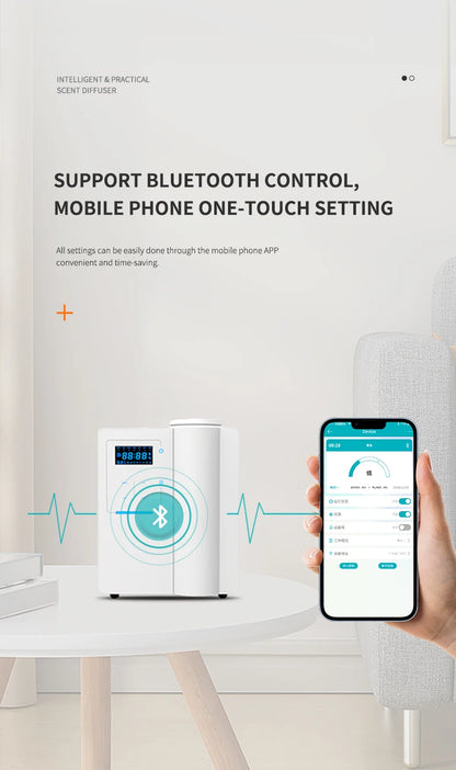 Diffuseur de Parfum Professionnel Bluetooth 200ml — Contrôle App, 300-500m³ & Alliage d'Aluminium