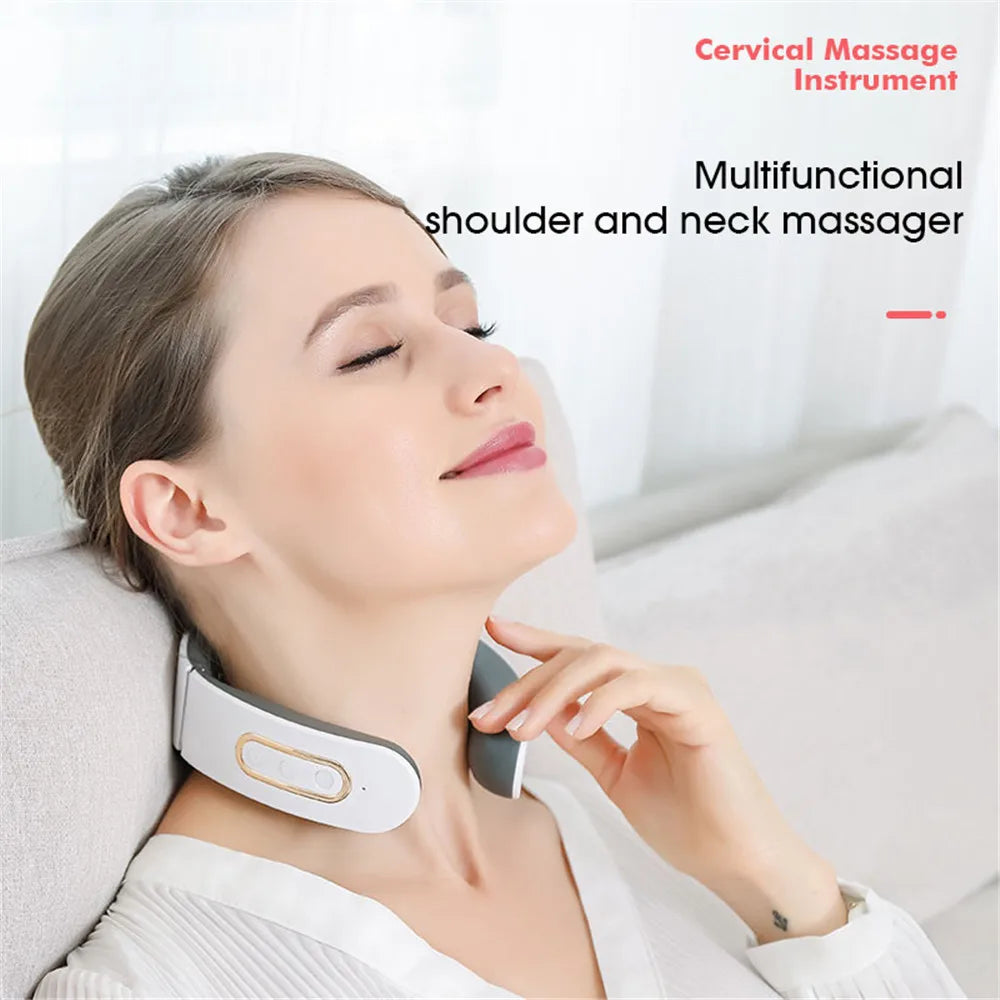 Masseur Cervical EMS CAMMUO 4D — Chaleur 42°C, 6 Modes & Traction Cervicale