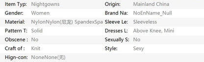 Robe Lingerie Sexy Dentelle — Chemise de Nuit Mini avec G-String